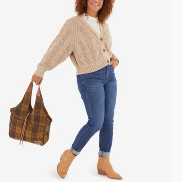 LUCKY BRAND Rhyn Plaid Tote Bag In Topanga Tan Plaid - Picture 3 of 12